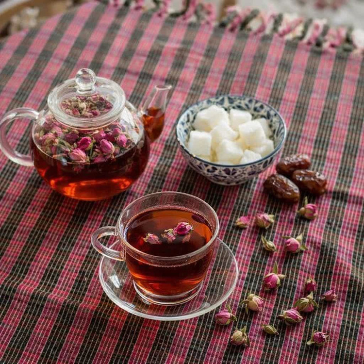 سفره نخی یا رومیزی سنتی یزد طرح خرده نبات ابعاد ۱ در۱