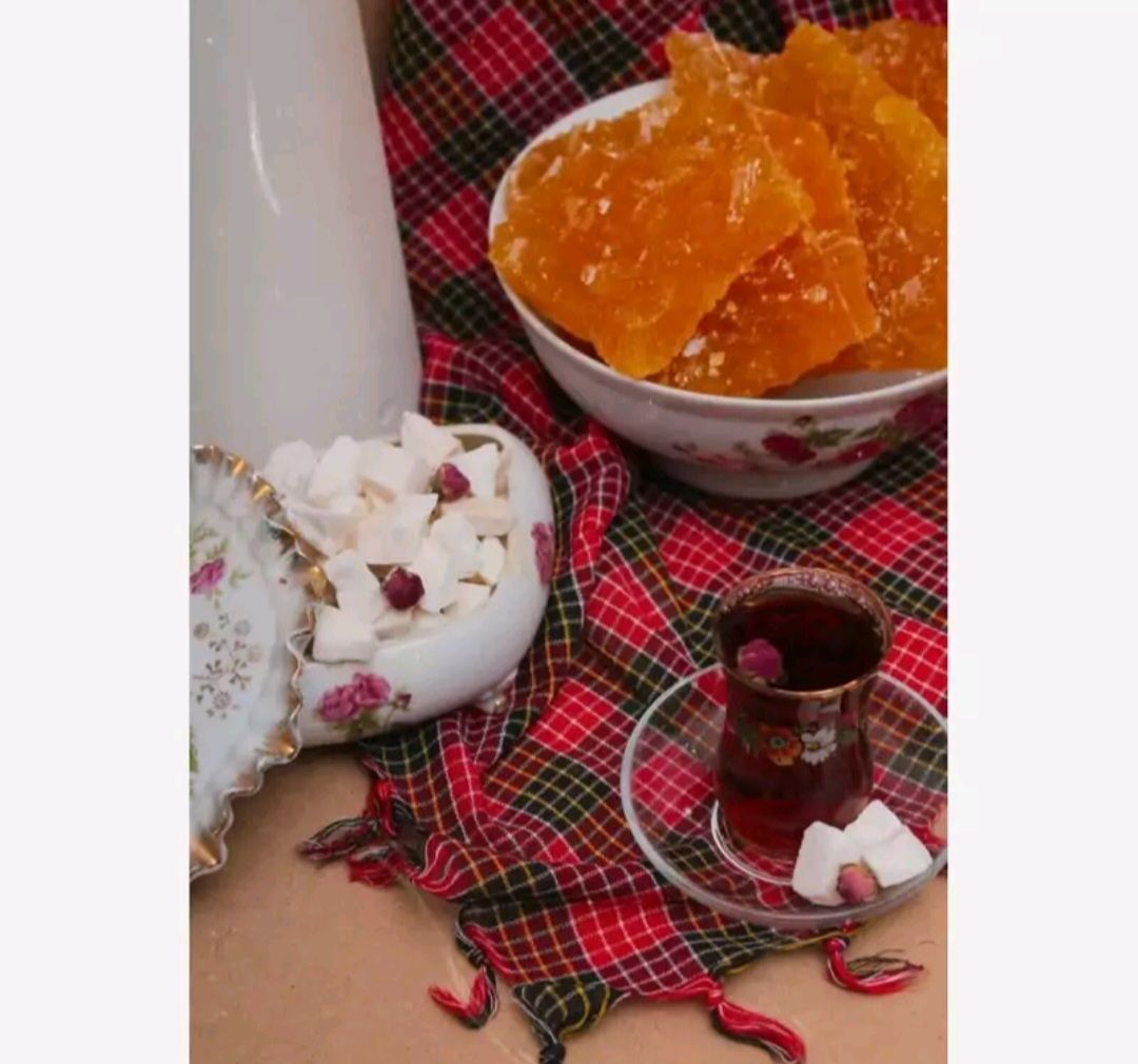 سفره نخی یا رومیزی سنتی یزد طرح خرده نبات ابعاد ۱ در۱