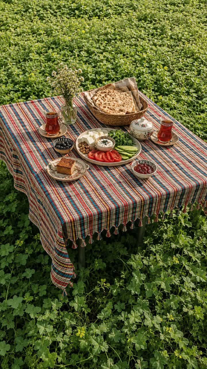 سفره یا رومیزی نخی سنتی یزد طرح زرتشتی ابعاد ۱ در۱